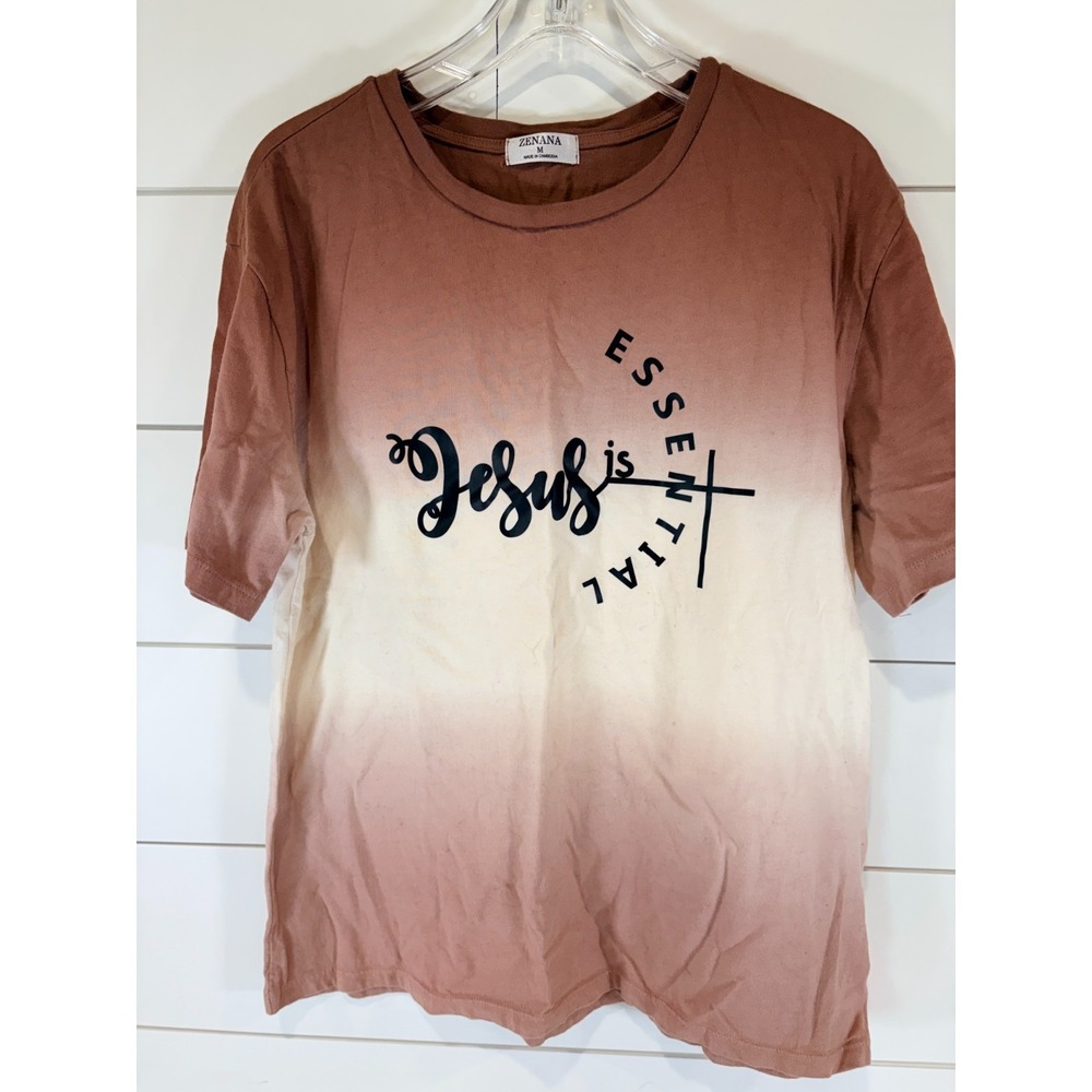 Jesus is Essential Christian Religious Short Sleeve T-Shirt Medium Tie Dye